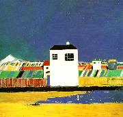 Kazimir Malevich landscape with a white house painting